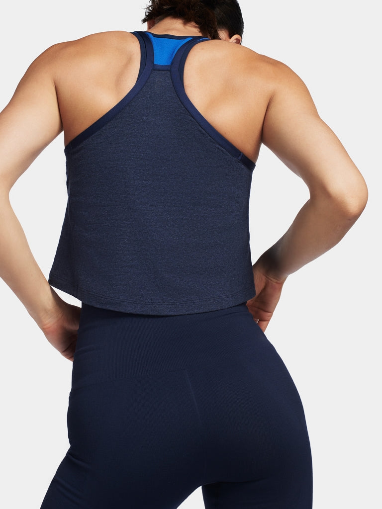 CHEER Cropped Tank / Navy