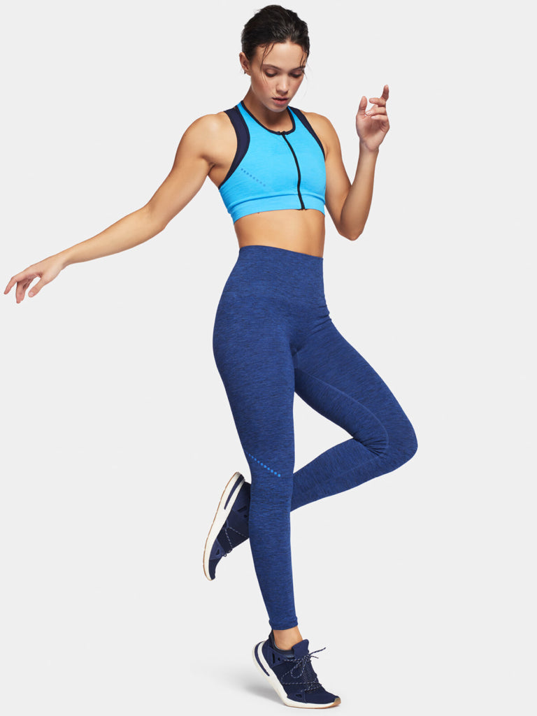 BLACKOUT ZIP Sports Bra / Blue