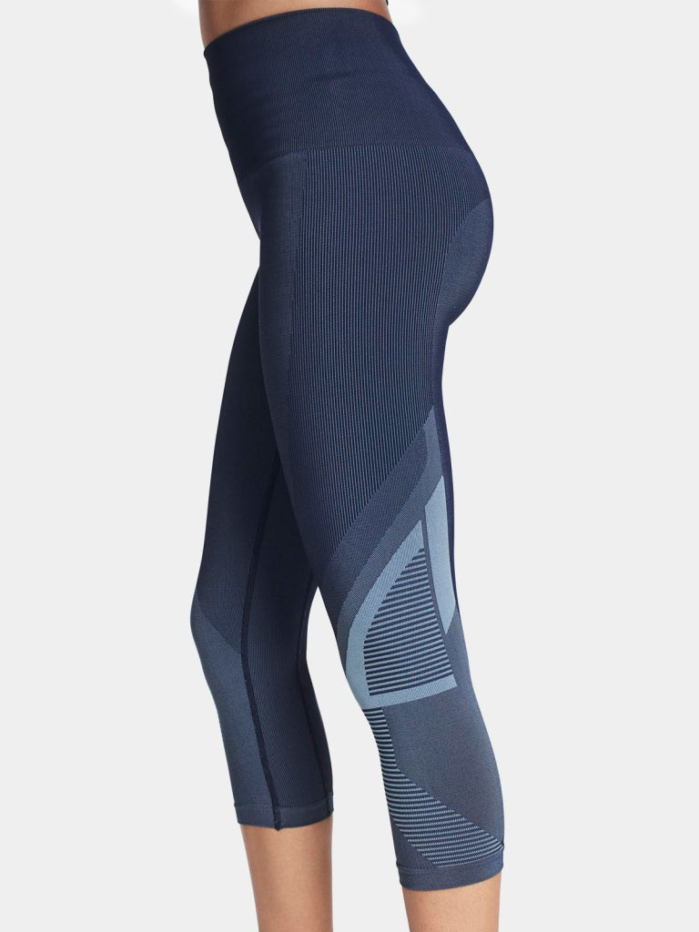 Spectrum Cropped Leggings / Navy Light blue