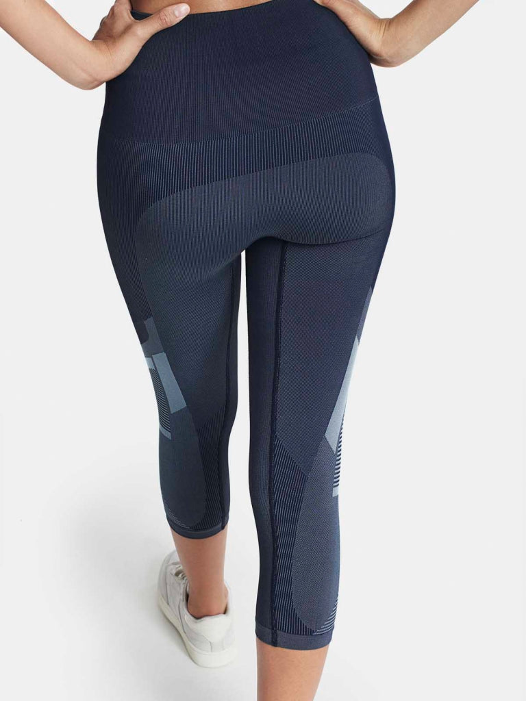 Spectrum Cropped Leggings / Navy Light blue
