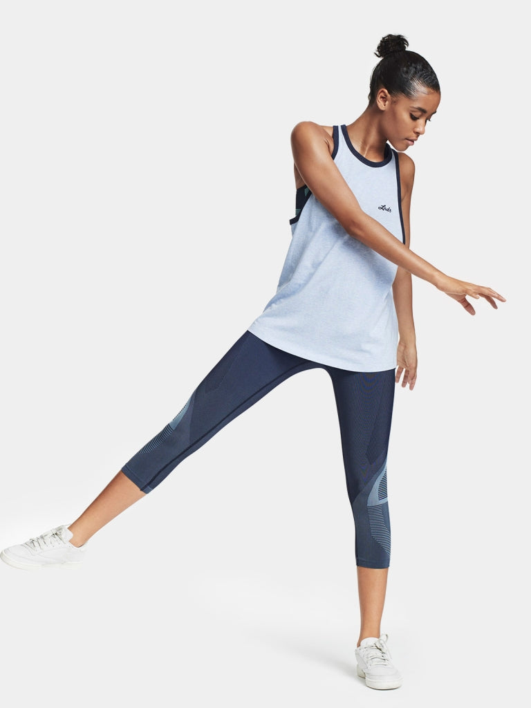 Spectrum Cropped Leggings / Navy Light blue