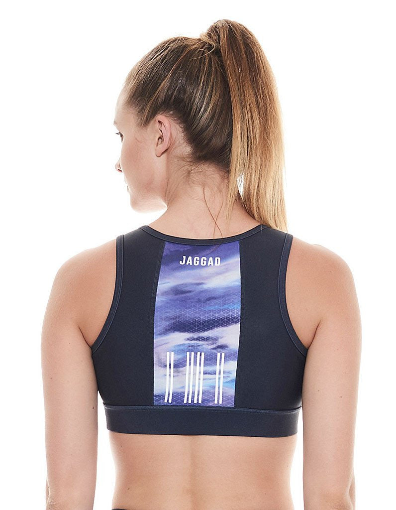 WOMEN'S SILVER SKIES CROP BRA